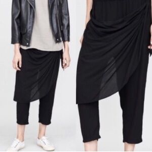 OAK New York Seam Drape Rayon High Waist Pants Black